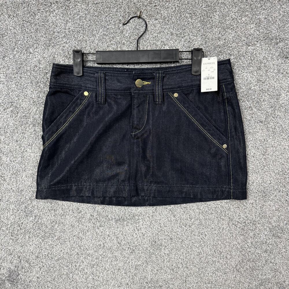 Express Jeans Mini Skirt 6 Blue Clubwear Going Out Indie Sleeze Mcbling Party